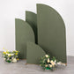 Dusty sage green spandex Chiara wedding arch covers for half moon backdrop stand.