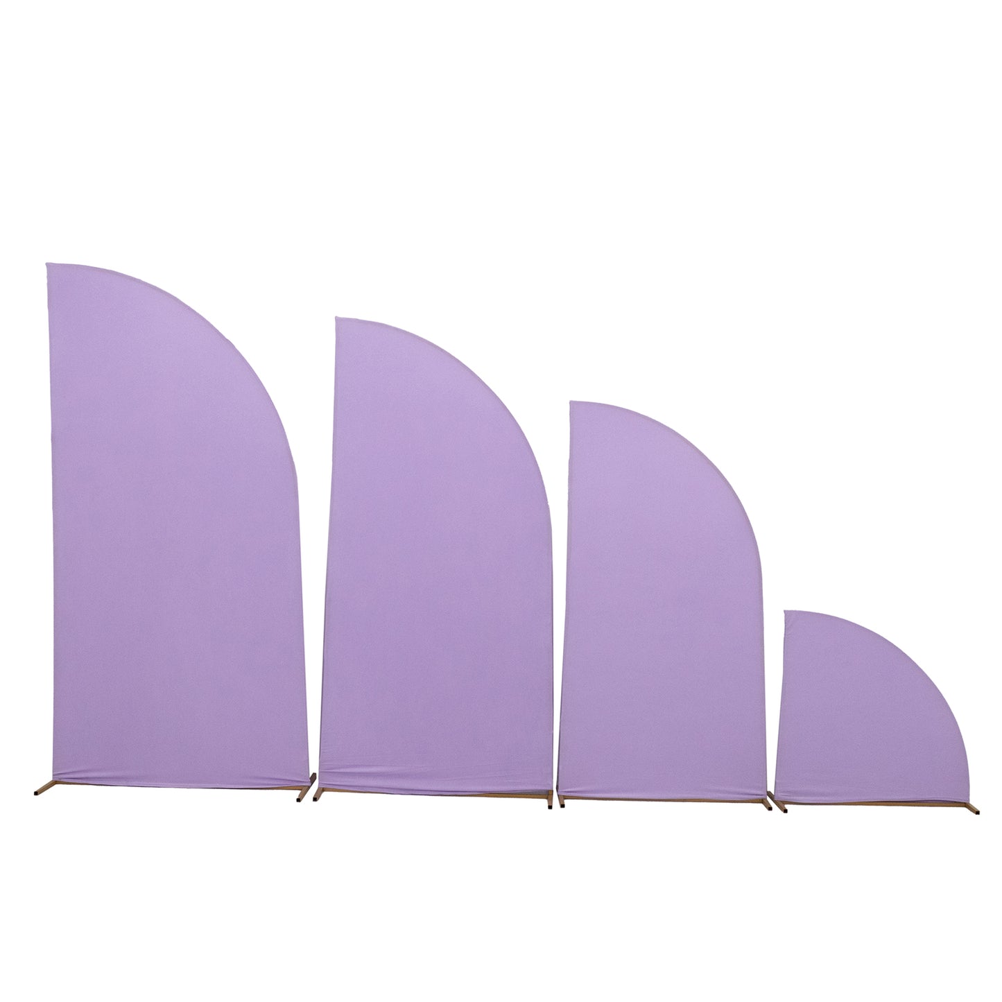 Set of 4 Matte Lavender Lilac Spandex Half Moon Chiara Backdrop Stand Covers, Custom Fitted Wedding Arch Covers - 2.5ft,5ft,6ft,7ft