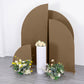 Set of 4 | Matte Taupe Spandex Half Moon Chiara Backdrop Stand Covers, Custom Fitted Wedding Arch Covers - 2.5ft,5ft,6ft,7ft
