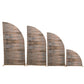 Set of 4 Brown Spandex Chiara Wedding Arch Covers With Rustic Wood Print, Fitted Covers For Half Moon Backdrop Stands - 2.5ft, 5ft, 6ft, 7ft