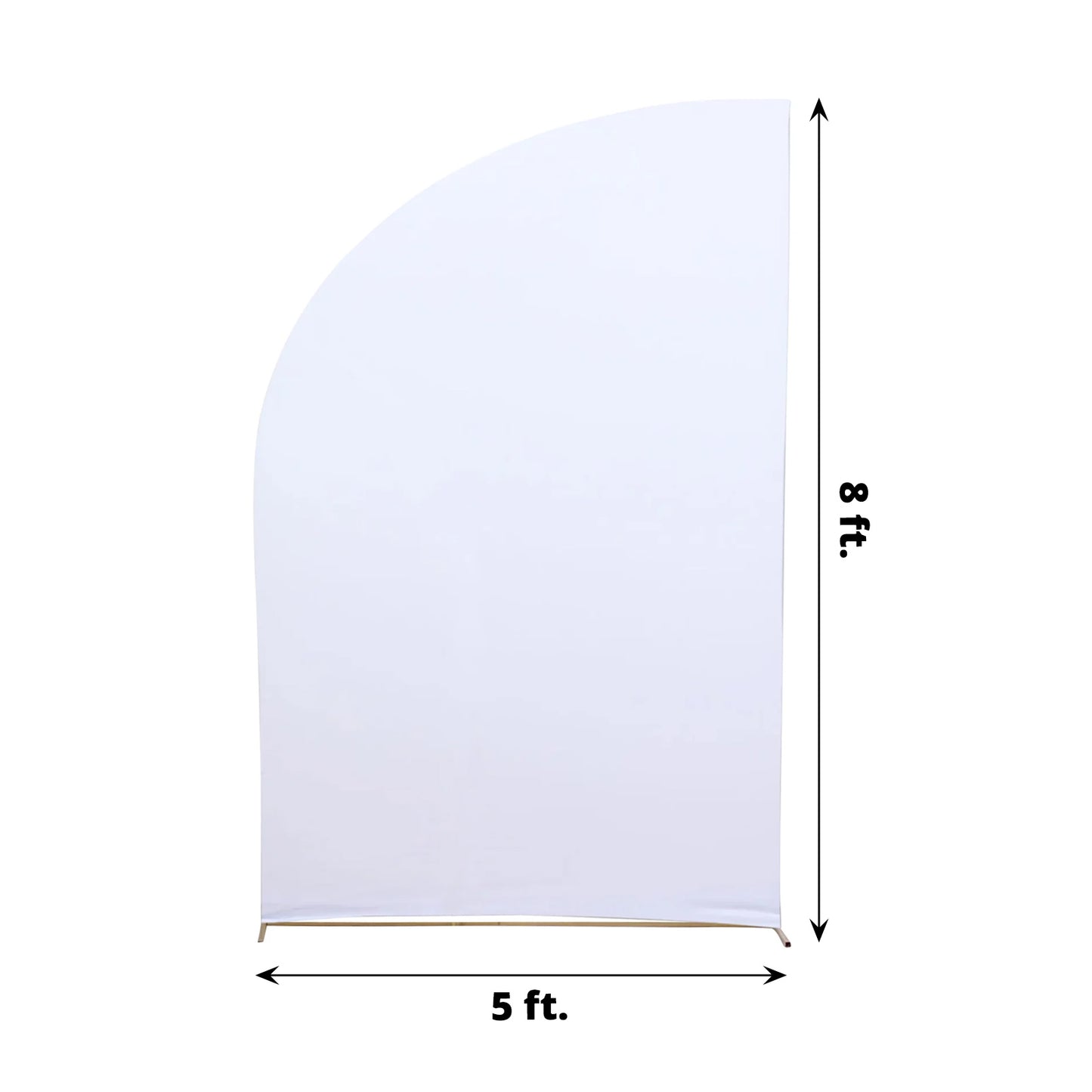 8ft White Spandex Fitted Wedding Arch Cover For Half Moon Top Chiara Backdrop Stand