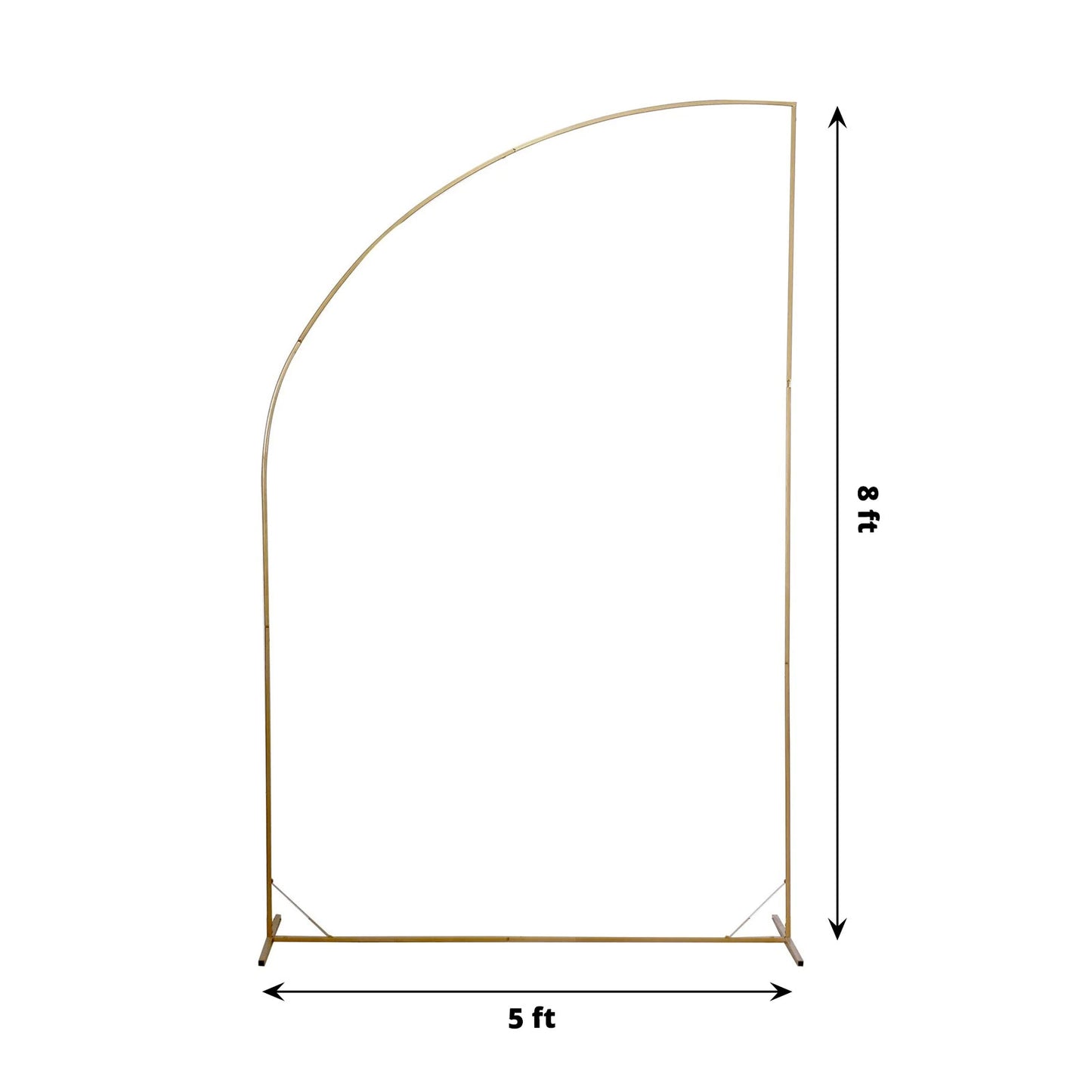 8ft Gold Metal Half Moon Floral Frame Wedding Arbor Stand, Chiara Backdrop Display Arch