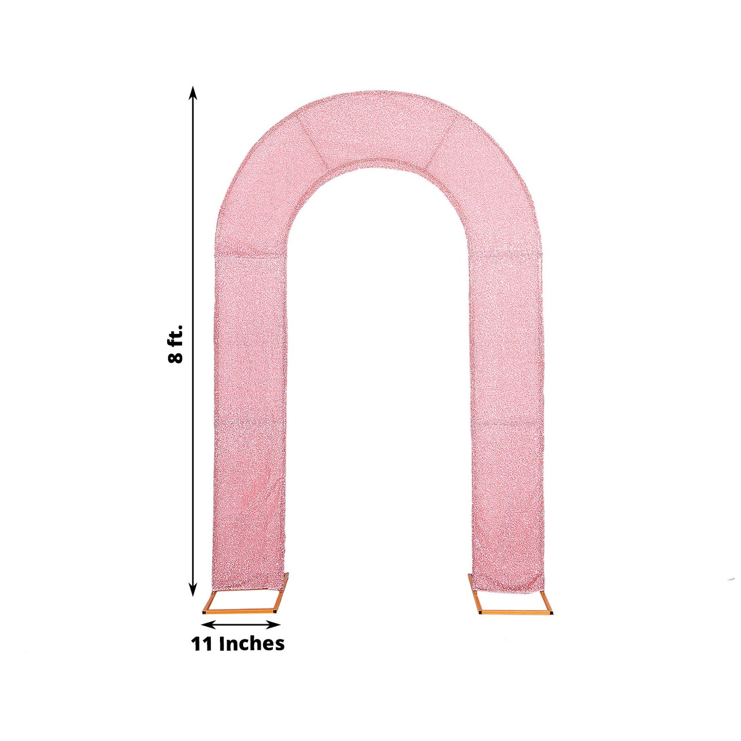 7ft Rose Gold Shimmer Tinsel Wedding Arch Cover for Events