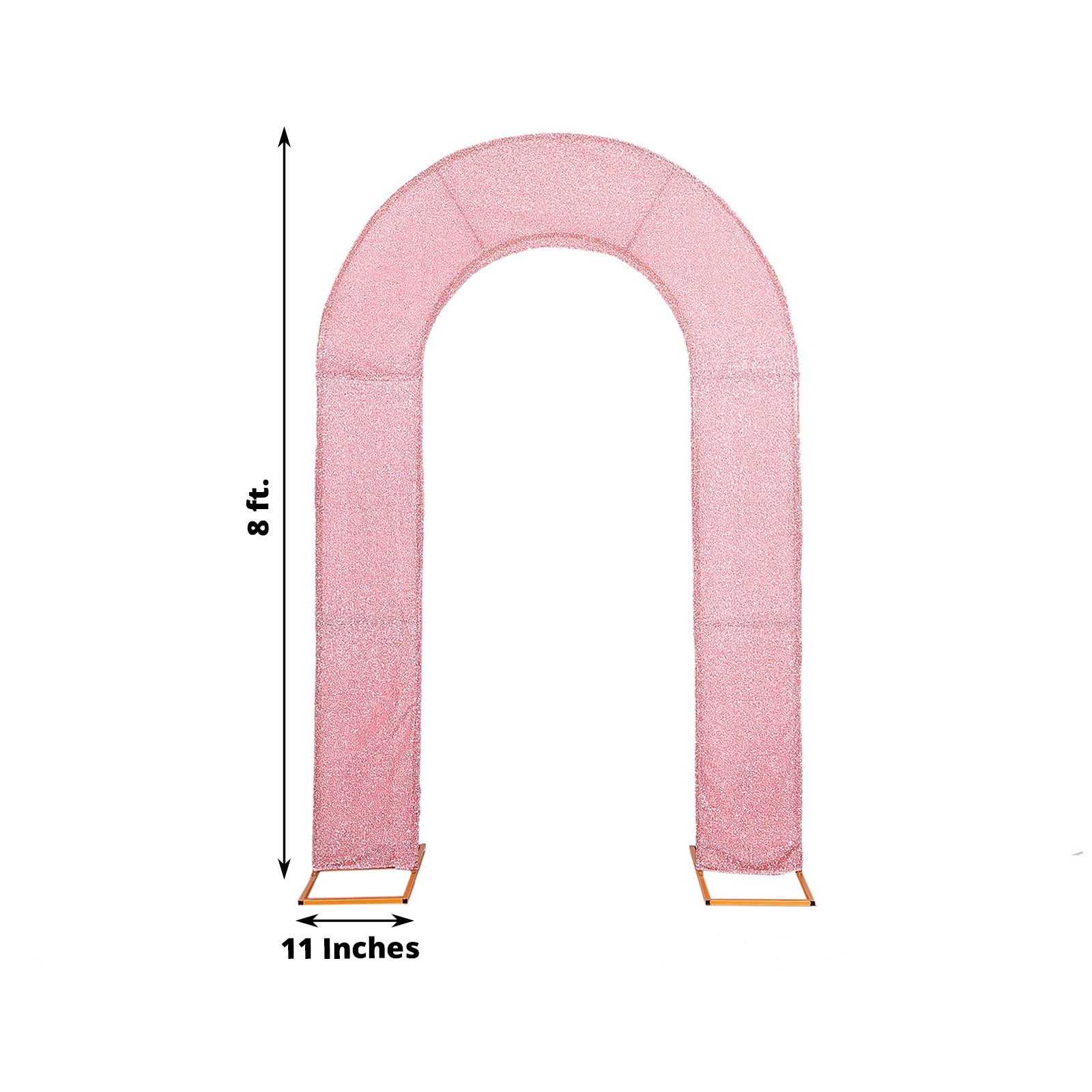 7ft Rose Gold Shimmer Tinsel Wedding Arch Cover for Events