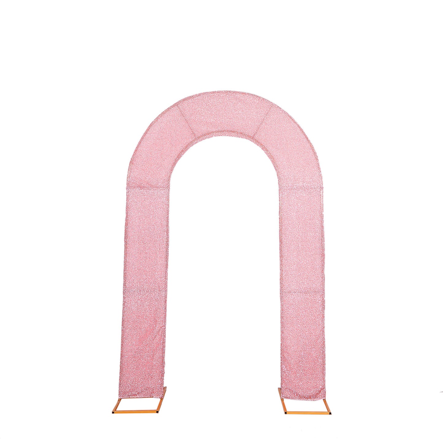 7ft rose gold shimmer tinsel wedding arch cover backdrop.