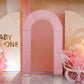 7ft rose gold shimmer tinsel wedding arch cover backdrop with double-sided design.