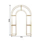 7.5ft Gold 3D Metal Wedding Arch Backdrop Stand with Round Top, Heavy-Duty Floral Balloon Frame for Elegant Parties
