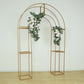 7.5ft Gold 3D Metal Wedding Arch Backdrop Stand with Round Top, Heavy-Duty Floral Balloon Frame for Elegant Parties