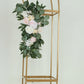 7.5ft Gold 3D Metal Wedding Arch Backdrop Stand with Round Top, Heavy-Duty Floral Balloon Frame for Elegant Parties