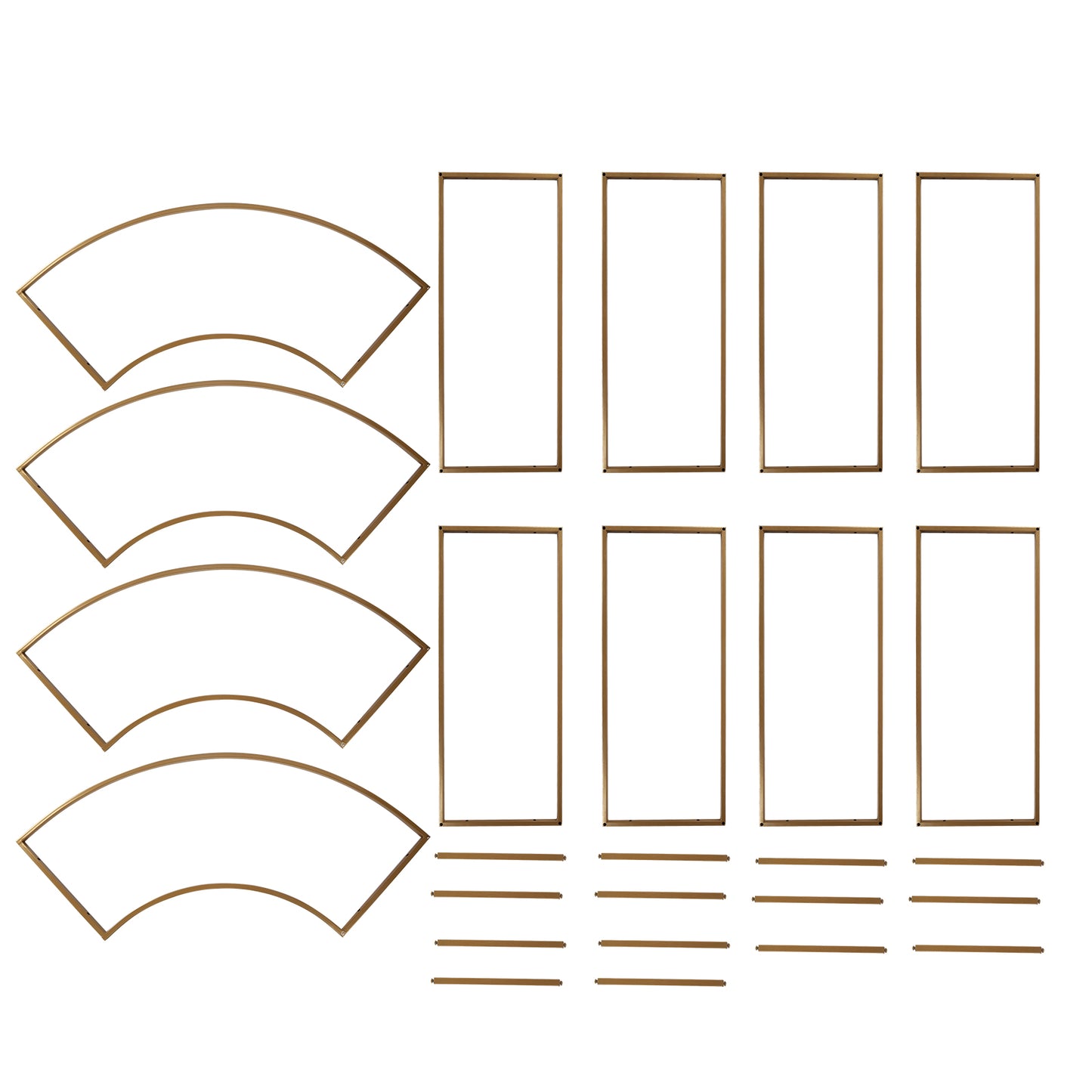 7.5ft Gold 3D Metal Wedding Arch Backdrop Stand with Round Top, Heavy-Duty Floral Balloon Frame for Elegant Parties