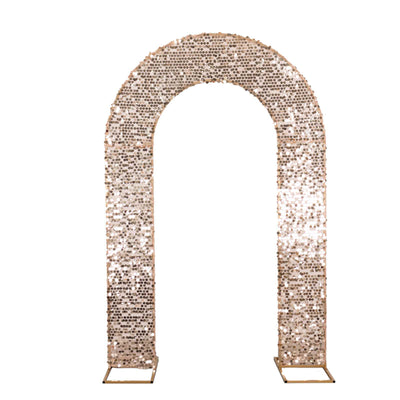 Elegant Design of the Rose Gold Sequin Arch Cover