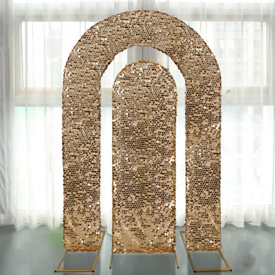 Stunning Gold Big Sequin Wedding Arch Covers for a Dazzling Display