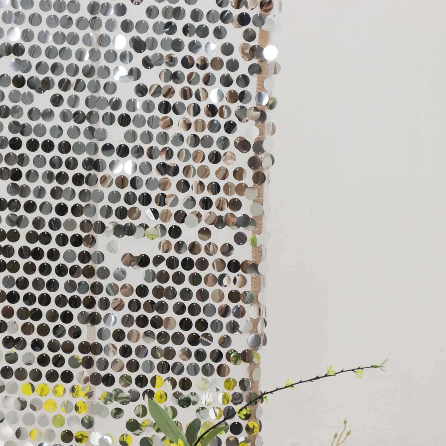 Set of 2 Silver Payette Sequin Wedding Arch Covers for Round Top and Double Arch Chiara Backdrop Stands - 6ft,8ft