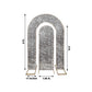 Set of 2 Silver Payette Sequin Wedding Arch Covers for Round Top and Double Arch Chiara Backdrop Stands - 6ft,8ft