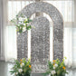 Set of 2 Silver Payette Sequin Wedding Arch Covers for Round Top and Double Arch Chiara Backdrop Stands - 6ft,8ft