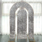 Set of 2 Silver Payette Sequin Wedding Arch Covers for Round Top and Double Arch Chiara Backdrop Stands - 6ft,8ft