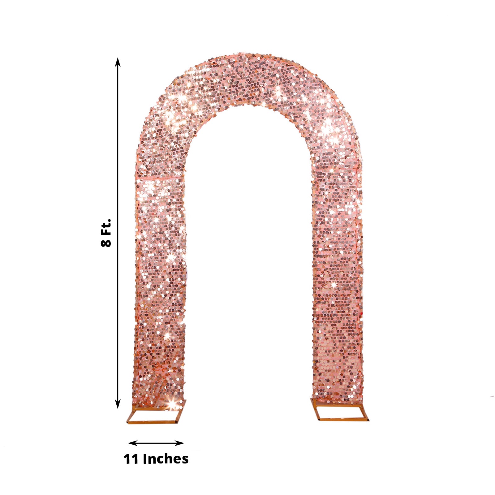 8ft Rose Gold Sequin Wedding Arch Cover for Beautiful Backdrops