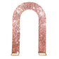 Rose gold sequin wedding arch backdrop cover, U-shaped design.