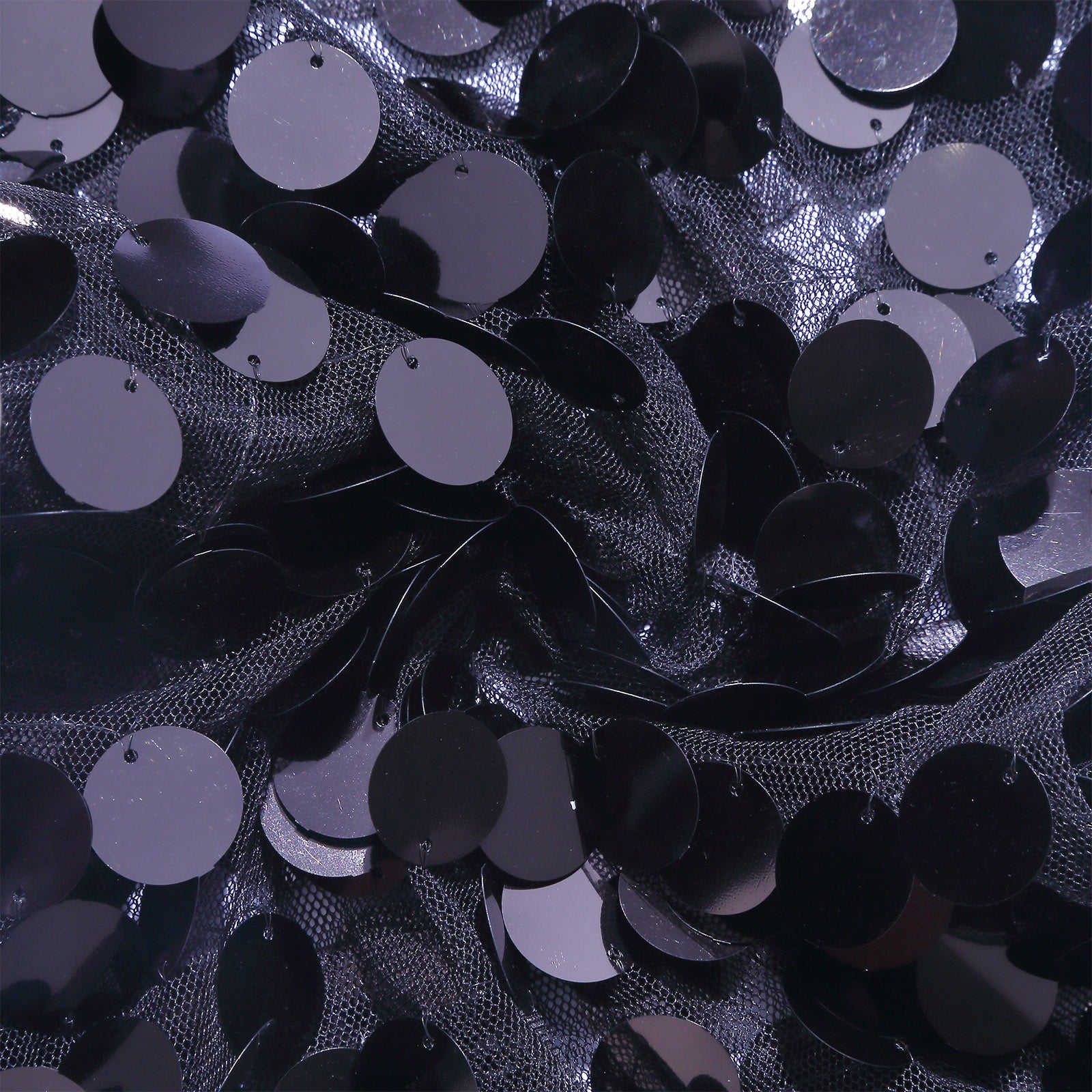 Black sequin wedding arch cover with double-sided design.