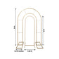 Set of 2 Gold Metal Round Top Chiara Backdrop Stand Wedding Arches, Double Arch Floral Balloon Frame Ceremony Arbors - 6ft,8ft