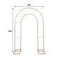 8ft Tall Gold Metal Round Top Double Arch Wedding Arbor Ceremony Stand, Flower Balloon Frame Backdrop Stand