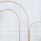 8ft Tall Gold Metal Round Top Double Arch Wedding Arbor Ceremony Stand, Flower Balloon Frame Backdrop Stand