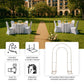 8ft Tall Gold Metal Round Top Double Arch Wedding Arbor Ceremony Stand, Flower Balloon Frame Backdrop Stand