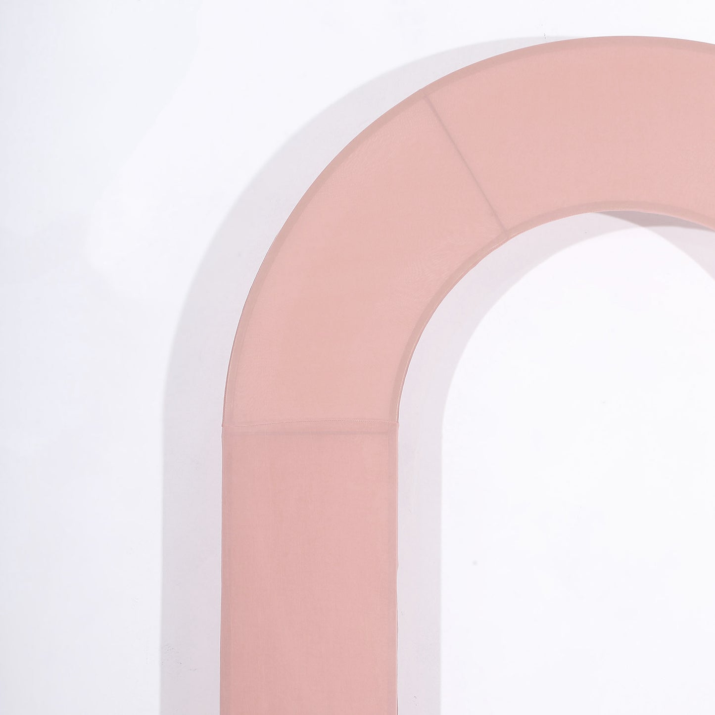 Dusty rose spandex fitted wedding arch cover backdrop.
