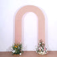 8ft Dusty Rose Open Arch Wedding Arch Cover with Floral Arrangements