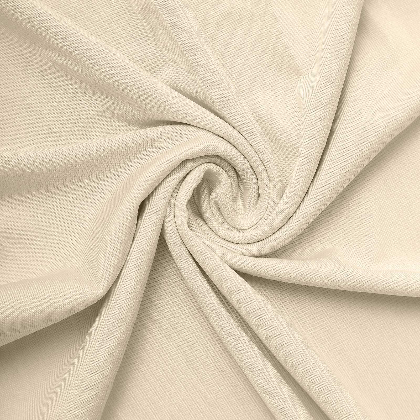 Beige spandex fitted wedding arch cover, double-sided U-shaped backdrop. #whtbkgd