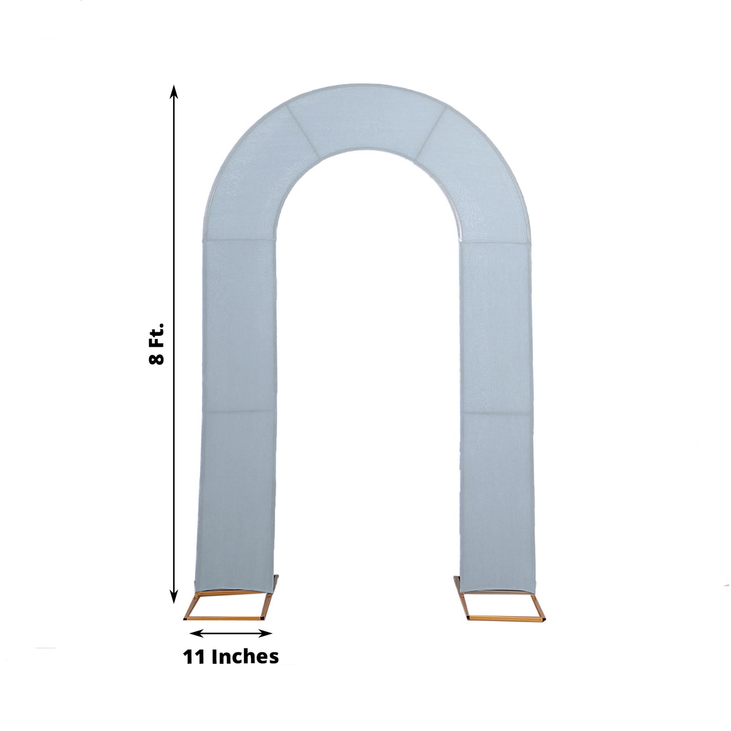 8ft Dusty Blue Spandex Fitted Open Arch Wedding Arch Cover, Double-Sided U-Shaped Backdrop Slipcover