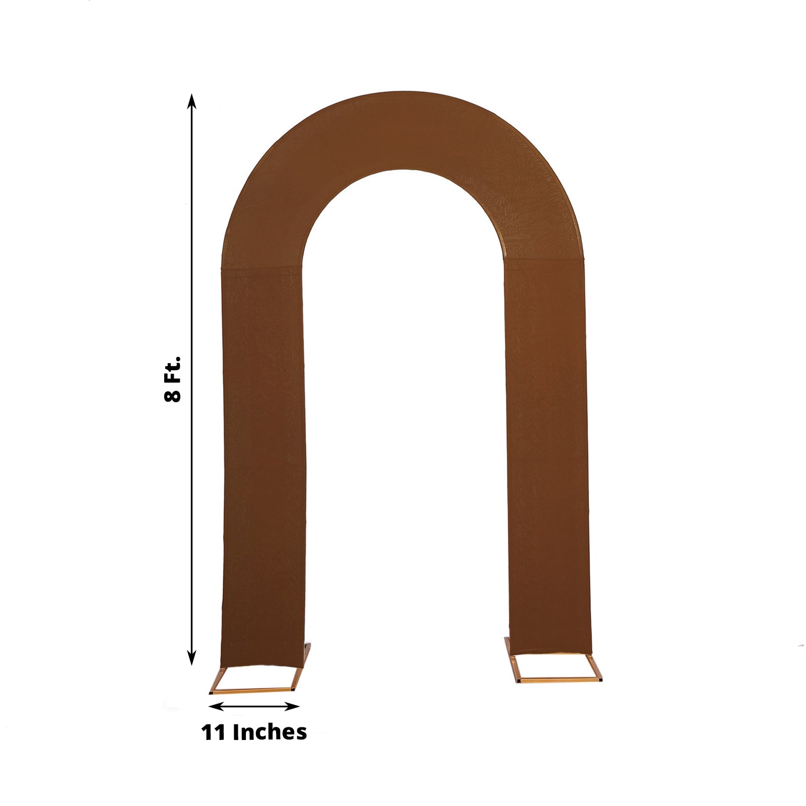 8ft Cinnamon Brown Spandex Fitted Wedding Arch Cover