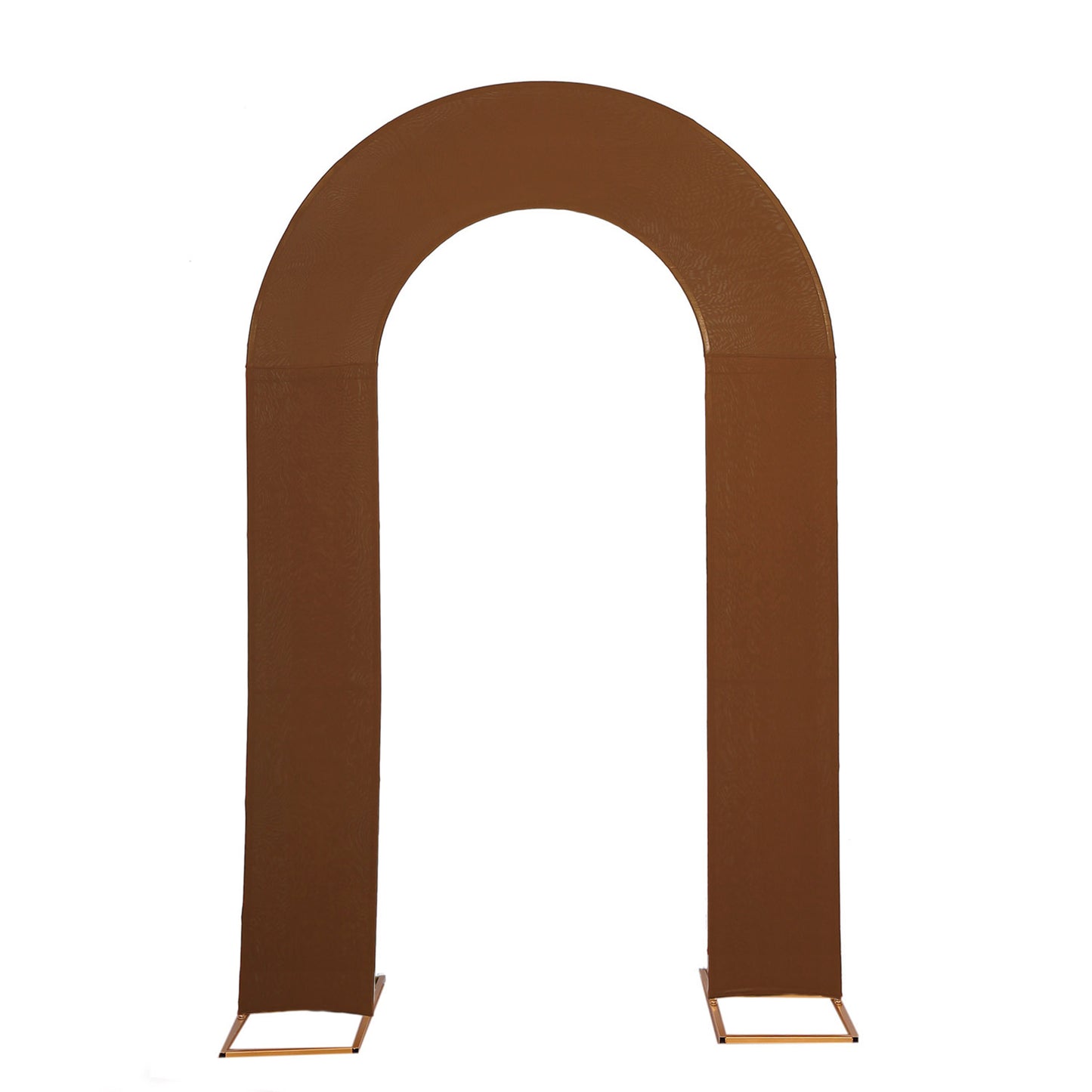 8ft cinnamon brown spandex fitted wedding arch cover backdrop.