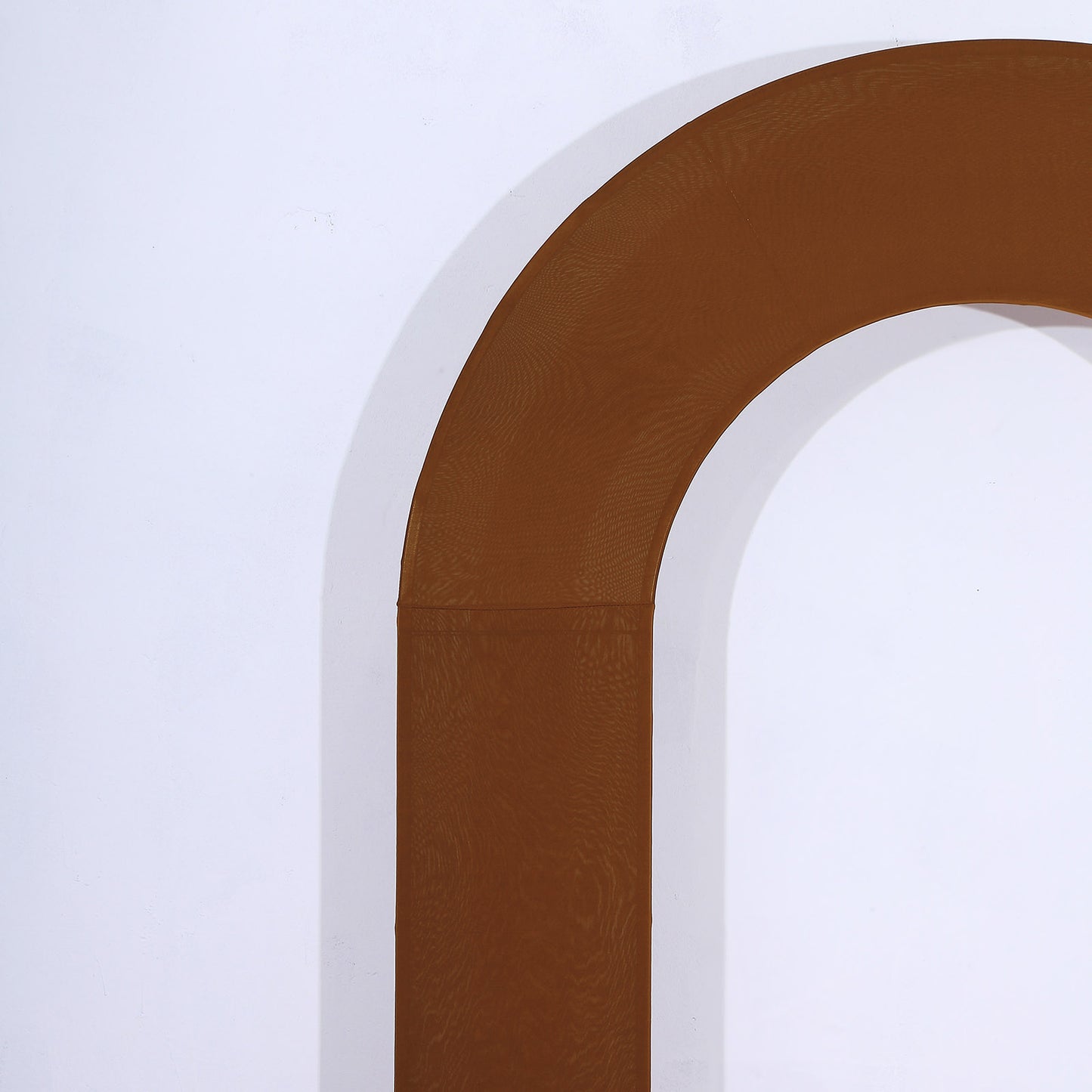 Cinnamon brown spandex fitted arch cover backdrop for weddings.