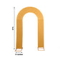 8ft Gold Spandex Fitted Open Arch Wedding Arch Cover, Double-Sided U-Shaped Backdrop Slipcover