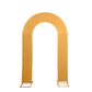 8ft Gold Spandex Fitted Open Arch Wedding Arch Cover, Double-Sided U-Shaped Backdrop Slipcover