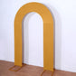 8ft Gold Spandex Fitted Open Arch Wedding Arch Cover, Double-Sided U-Shaped Backdrop Slipcover