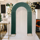 8ft Hunter Emerald Green Spandex Fitted Open Arch Wedding Arch Cover, Double-Sided U-Shaped Backdrop Slipcover