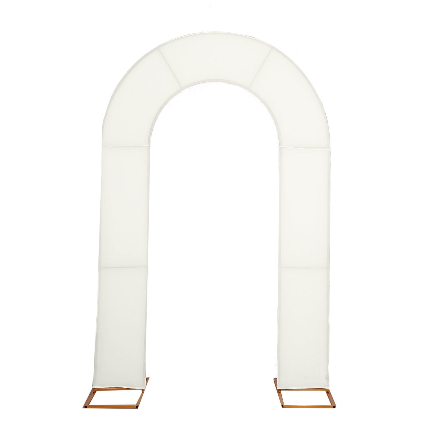 8ft Ivory Spandex Fitted Open Arch Wedding Arch Cover, Double-Sided U-Shaped Backdrop Slipcover