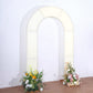 8ft Ivory Spandex Fitted Open Arch Wedding Arch Cover, Double-Sided U-Shaped Backdrop Slipcover