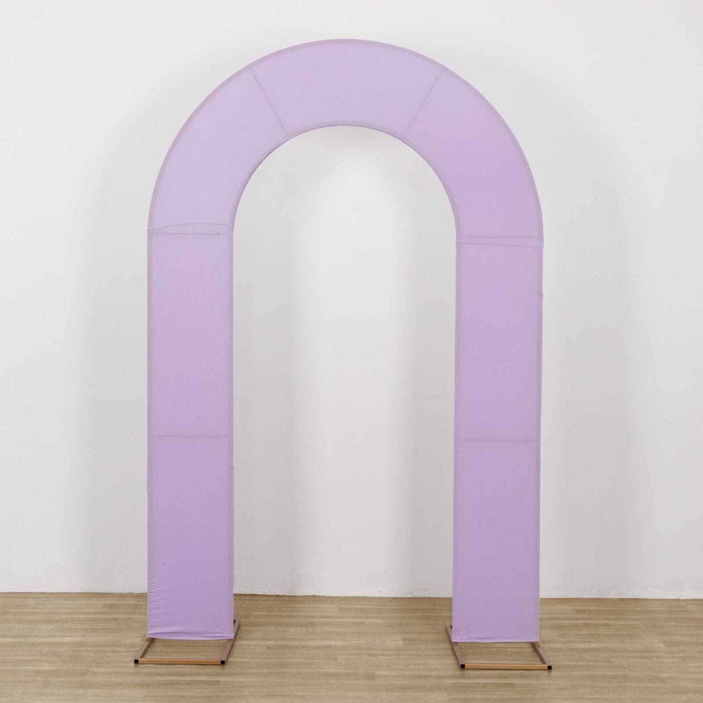 8ft Lavender Lilac Spandex Fitted Open Arch Wedding Arch Cover, Double-Sided U-Shaped Backdrop Slipcover