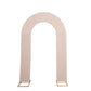 8ft nude spandex fitted arch cover for weddings, double-sided backdrop.