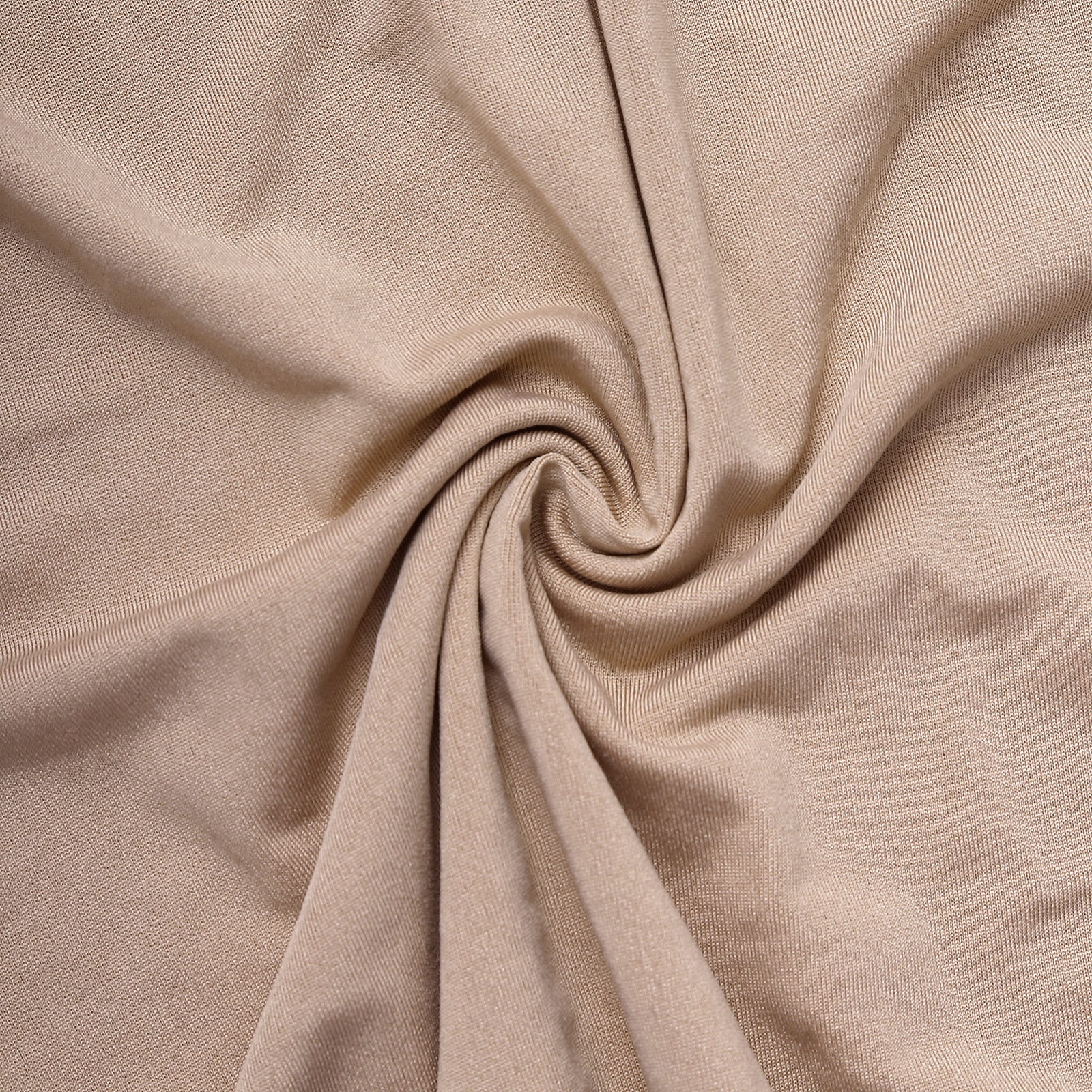 Nude spandex slipcover for wedding arch backdrop, double-sided design.