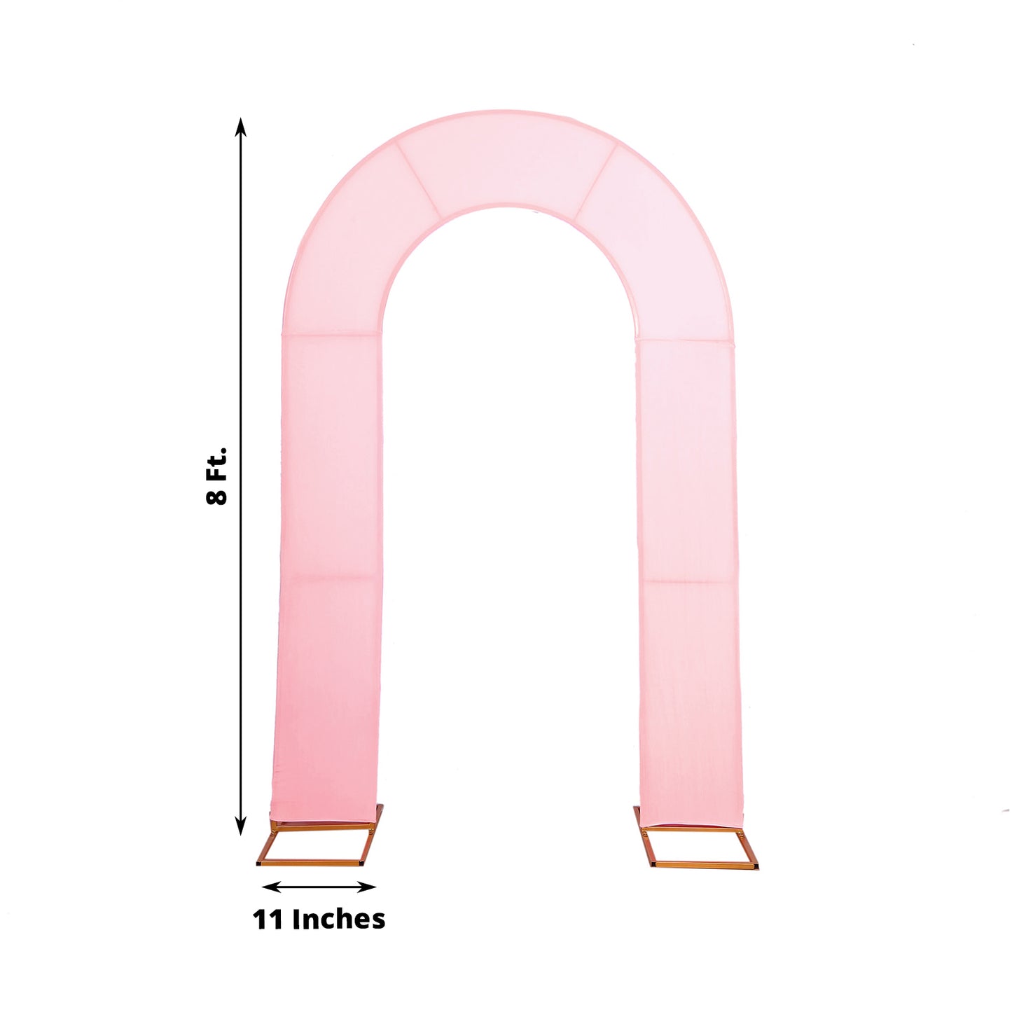 8ft Pink Spandex Fitted Open Arch Wedding Arch Cover, Double-Sided U-Shaped Backdrop Slipcover