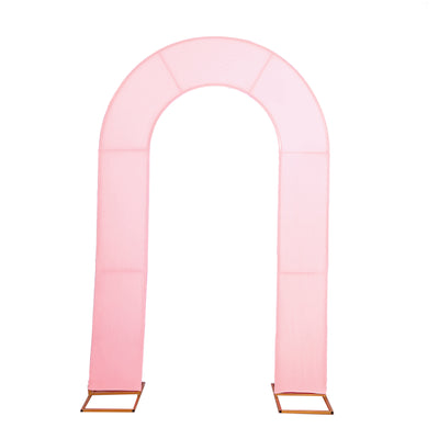 Transform Your Event with the Pink Spandex Arch Cover