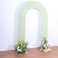 8ft Sage Green Spandex Fitted Open Arch Wedding Arch Cover, Double-Sided U-Shaped Backdrop Slipcover