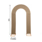 8ft taupe spandex fitted open arch cover for weddings.