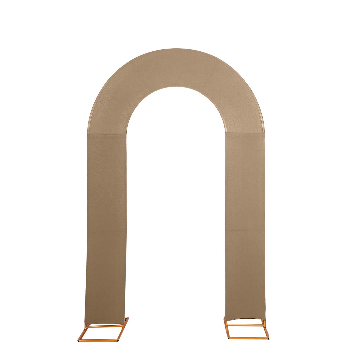 8ft taupe spandex fitted wedding arch cover backdrop slipcover.