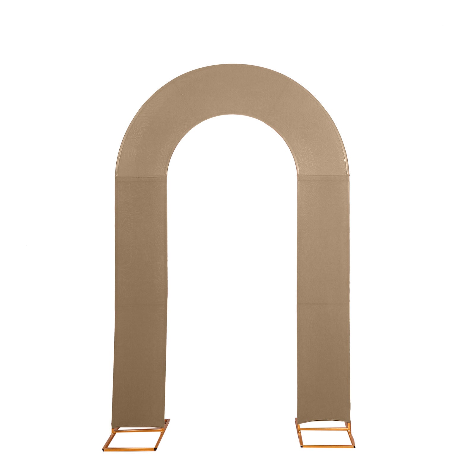 8ft taupe spandex fitted wedding arch cover backdrop slipcover.