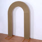 Taupe spandex wedding arch cover for events and ceremonies.
